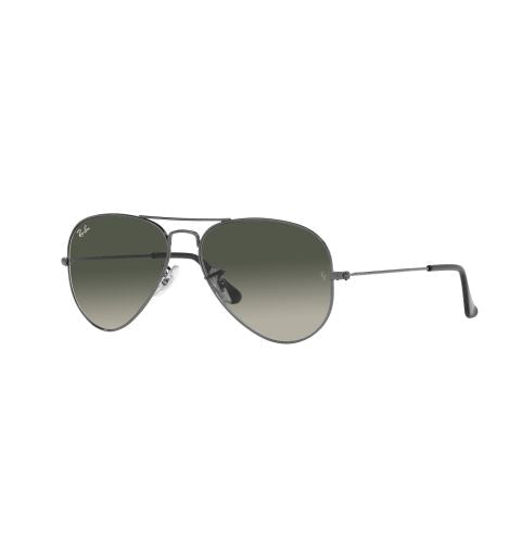 RAY-BAN AVIATOR GRADIENT Gunmetal & Grey Pilot Sunglasses For Unisex M