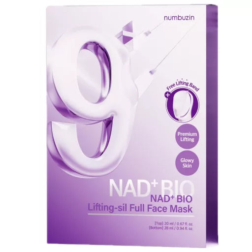 Numbuzin No.9 Sheet Mask NAD+ BIO Lifting-sil Full Face Mask - 4 Pcs Box