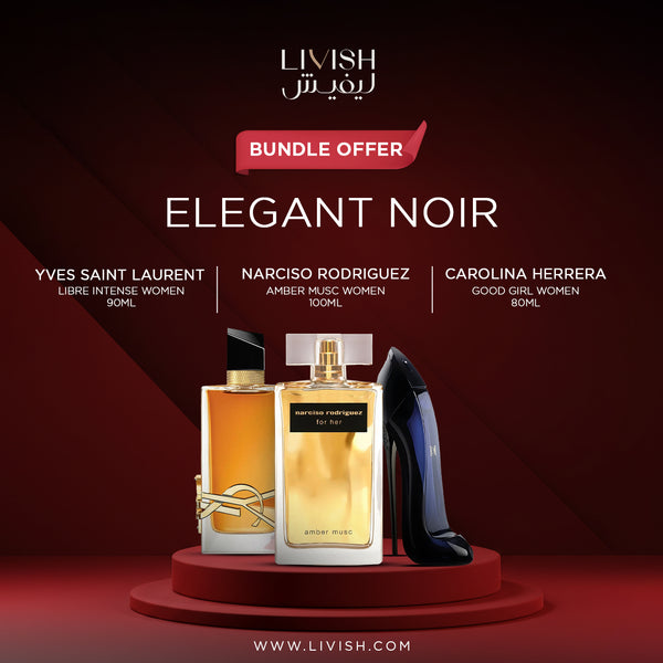 Elegant Noir Perfume Bundle – Good Girl, YSL Libre Intense & Narciso Amber Musc