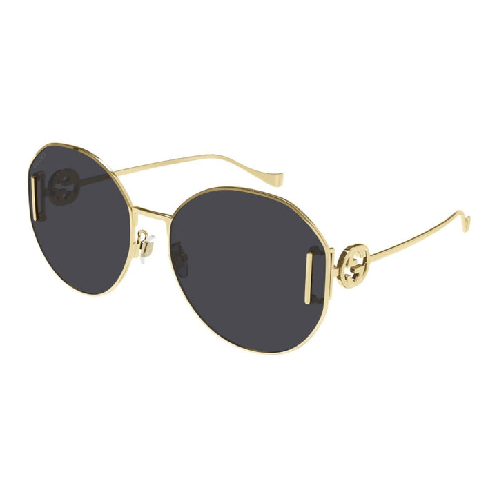 New Gucci GG1206SA 002 Women Oversized Gold Gray Sunglasses Gucci GG1206SA 002 Sunglasses Gold Round Frame, Grey Lenses main image 3