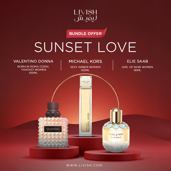 Sunset Love Women’s Perfume Bundle – Michael Kors, Valentino & Elie Saab